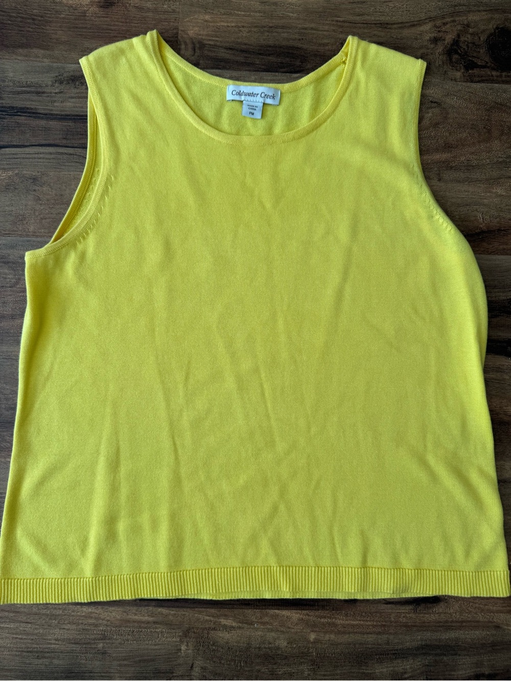 Coldwater Creek Sunny Yellow Sleeveless Knit Tank Petite Medium